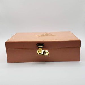 Vintage 1950's Rose Pink Jewelry Chest Box